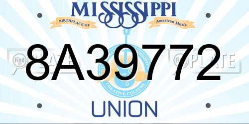 8A39772 Mississippi License Plate