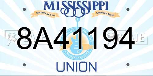 8A41194 Mississippi License Plate