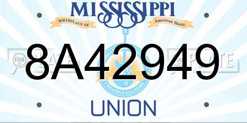 8A42949 Mississippi License Plate
