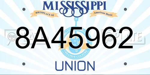 8A45962 Mississippi License Plate