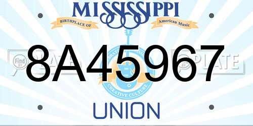 8A45967 Mississippi License Plate