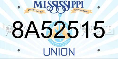 8A52515 Mississippi License Plate