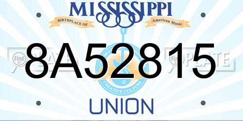 8A52815 Mississippi License Plate