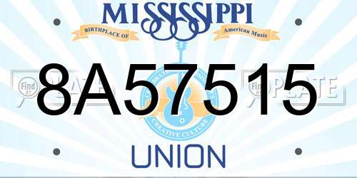 8A57515 Mississippi License Plate