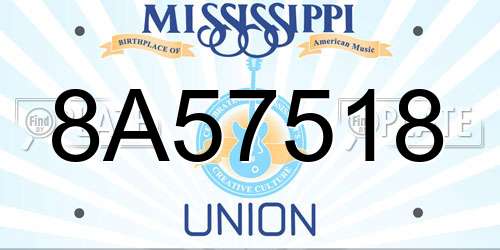 8A57518 Mississippi License Plate