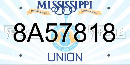 8A57818 Mississippi License Plate