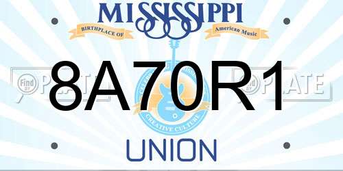 8A70R1 Mississippi License Plate