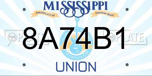 8A74B1 Mississippi License Plate