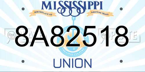 8A82518 Mississippi License Plate