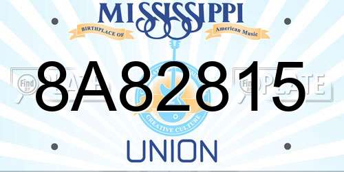 8A82815 Mississippi License Plate