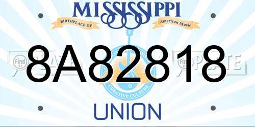 8A82818 Mississippi License Plate