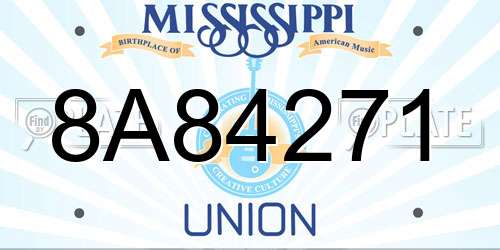 8A84271 Mississippi License Plate