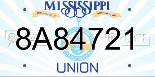 8A84721 Mississippi License Plate