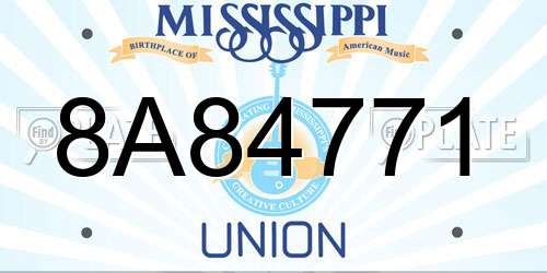 8A84771 Mississippi License Plate