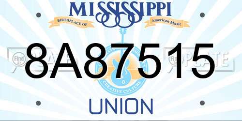 8A87515 Mississippi License Plate
