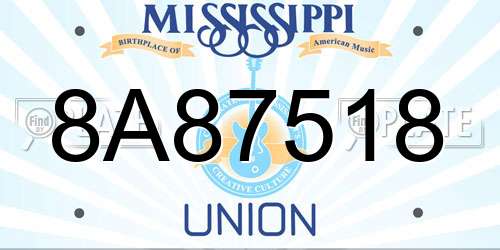 8A87518 Mississippi License Plate