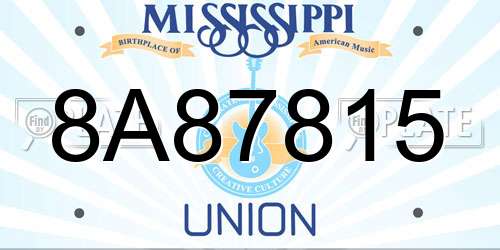 8A87815 Mississippi License Plate