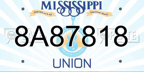 8A87818 Mississippi License Plate