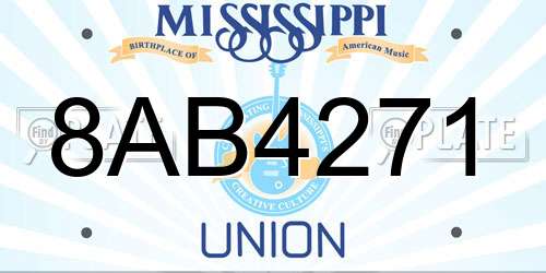 8AB4271 Mississippi License Plate