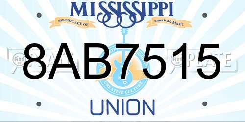 8AB7515 Mississippi License Plate