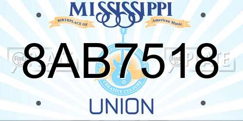 8AB7518 Mississippi License Plate