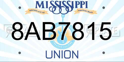 8AB7815 Mississippi License Plate