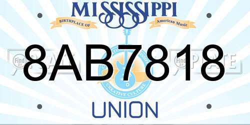 8AB7818 Mississippi License Plate