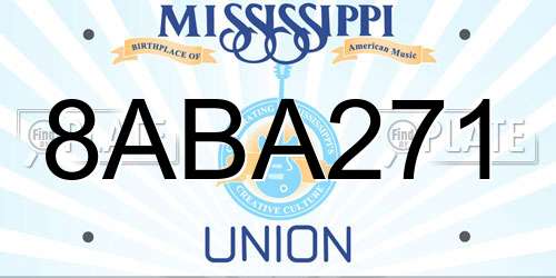 8ABA271 Mississippi License Plate