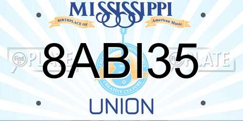 8ABI35 Mississippi License Plate