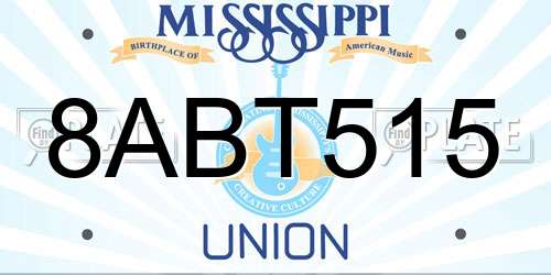 8ABT515 Mississippi License Plate