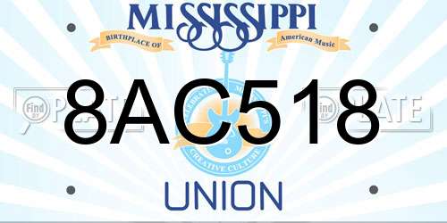 8AC518 Mississippi License Plate