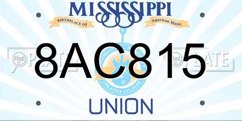 8AC815 Mississippi License Plate