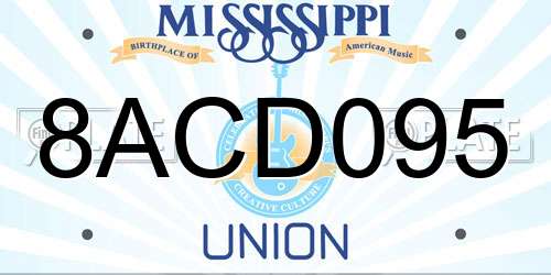 8ACD095 Mississippi License Plate