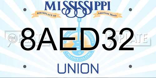 8AED32 Mississippi License Plate