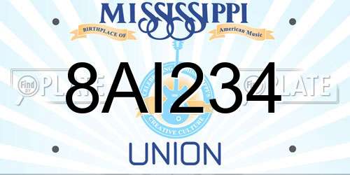 8AI234 Mississippi License Plate