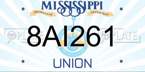 8AI261 Mississippi License Plate