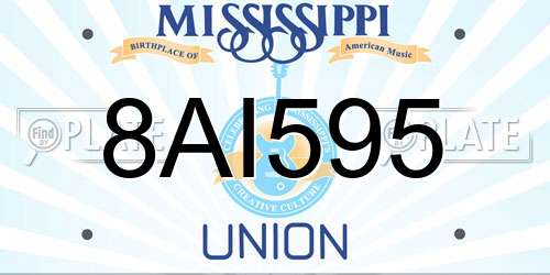 8AI595 Mississippi License Plate