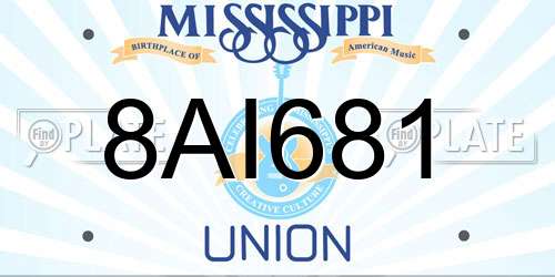8AI681 Mississippi License Plate