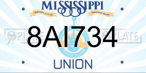 8AI734 Mississippi License Plate