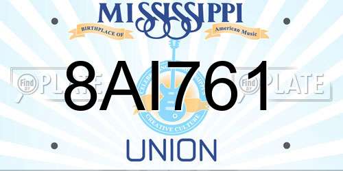 8AI761 Mississippi License Plate