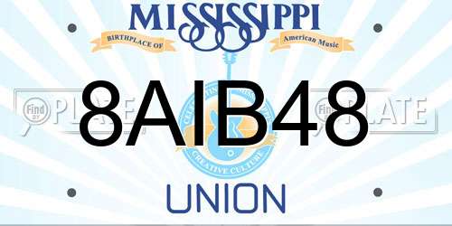 8AIB48 Mississippi License Plate