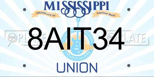 8AIT34 Mississippi License Plate
