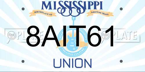 8AIT61 Mississippi License Plate