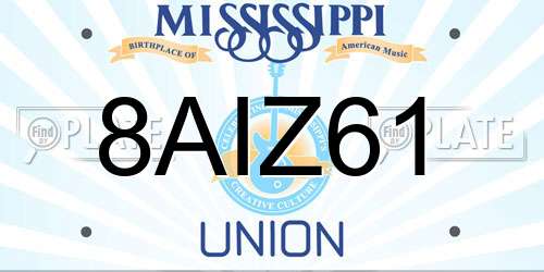 8AIZ61 Mississippi License Plate