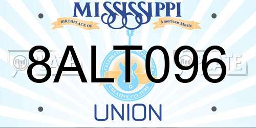 8ALT096 Mississippi License Plate