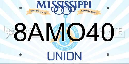 8AMO40 Mississippi License Plate