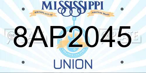 8AP2045 Mississippi License Plate