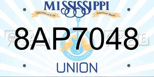 8AP7048 Mississippi License Plate