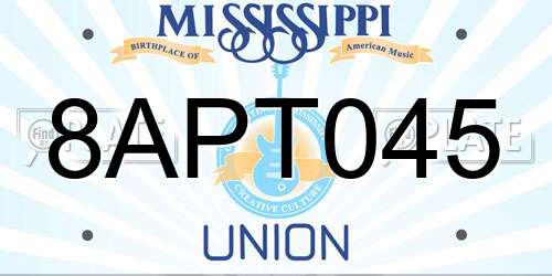 8APT045 Mississippi License Plate