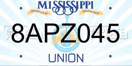 8APZ045 Mississippi License Plate